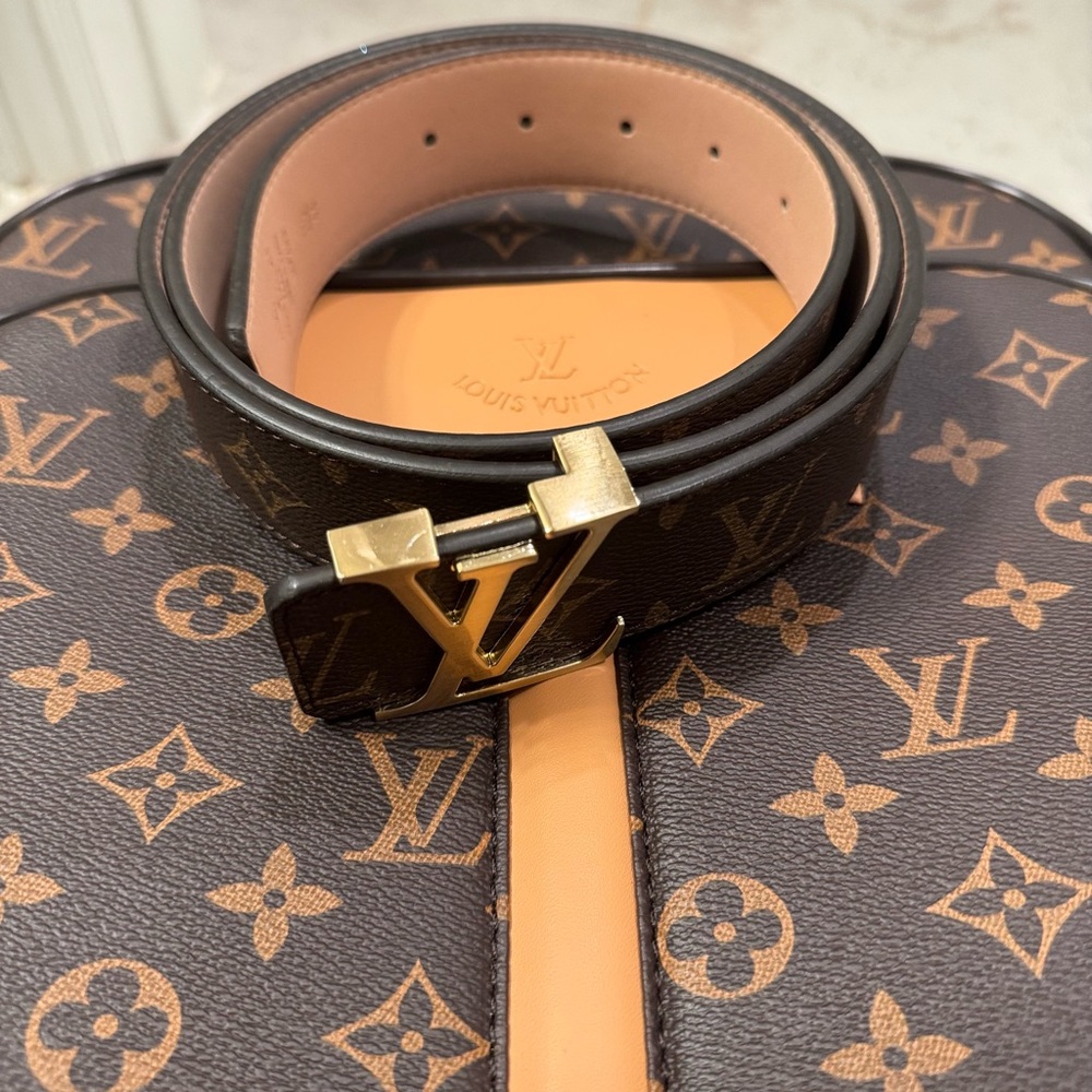 Louis Vuitton Monogram Belt with Gold Buckle - Picture 2 of 4